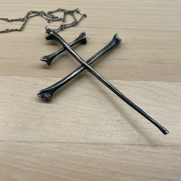 Blood Milk As Above, So Below Large Lorraine Cross Sterling Necklace - Picture 2 of 6